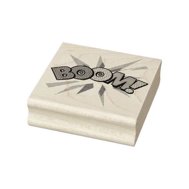 BOOM Fun Retro Comic Book Pop Art Rubber Stamp (Stamp)