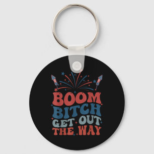Boom Get Out The Way Usa 4th Of July Fireworks  Key Ring