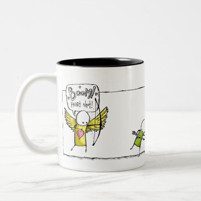 BOOM! Heart shot. Two-Tone Coffee Mug (Left)