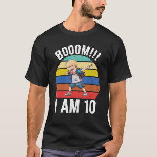 Boom I Am 10 Boy 10 Years Being Awesome 9th Birth T-Shirt