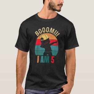 Boom I Am 5 Years Old Dabbing Boys Kids 5th Birthd T-Shirt
