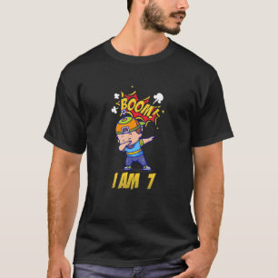 Boom I Am Seven Dabbing Child Birthday T-Shirt