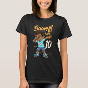 Boom Im 10 Year Old Black Boy Dabbing 10th Birthda T-Shirt