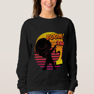 Boom I'm 2 Birthday Boy 2nd Birthday Party Sweatshirt