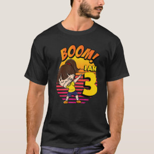 Boom I'm 3 Girl Birthday 3rd Birthday Party 1 T-Shirt
