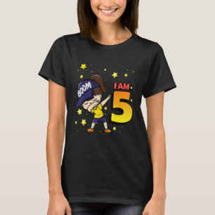 Boom I'm 5 Girl Birthday 5th Birthday Party T-Shirt
