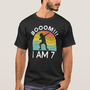 Boom I'm 7 Birthday Year Old 7th Party Dabbing Kid T-Shirt