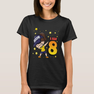 Boom I'm 8 Girl Birthday 8th Birthday Party T-Shirt