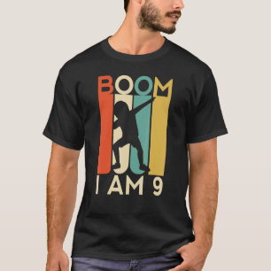 Boom I'm 9 Birthday Year Old 9th Party Dabbing Kid T-Shirt