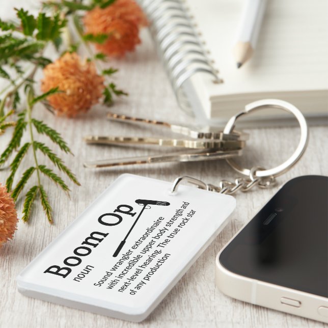 Boom Op Definition - Funny Film Crew Key Ring (Front Right)
