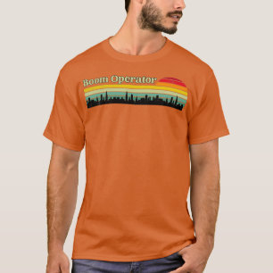 Boom Operator Retro Sunset Skyline Design T-Shirt