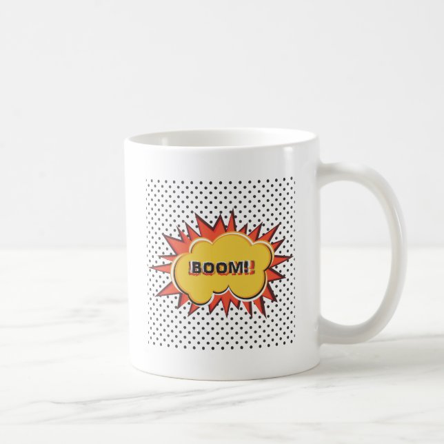 Boom Pop Art Comic Book explosion cartoon Coffee Mug (Right)