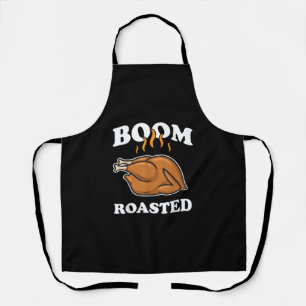 Boom Roasted Happy Thanksgiving Funny Turkey Gift  Apron