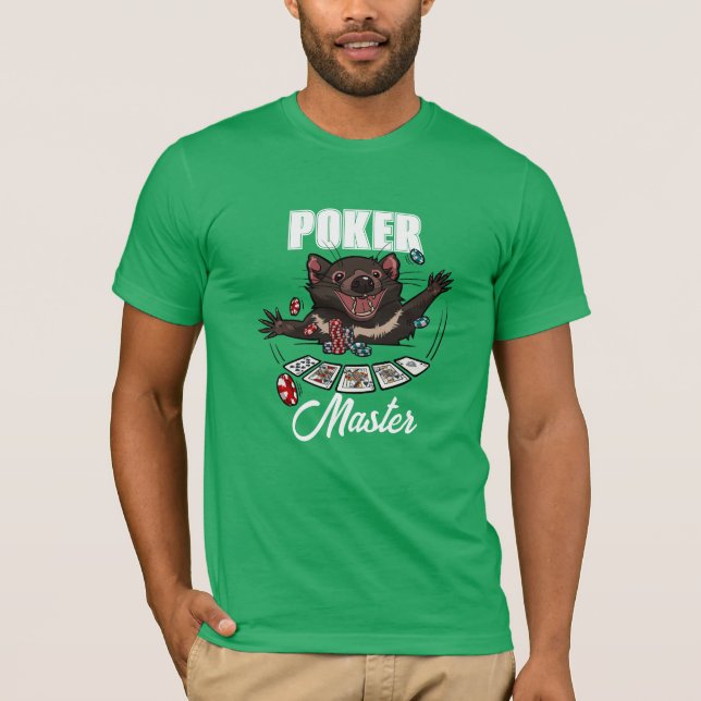 Boom! Royal Flush Tasmanian Devil Poker Cartoon T-Shirt (Front)