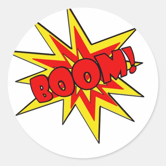 Boom! SFX Cartoon Classic Round Sticker (Front)