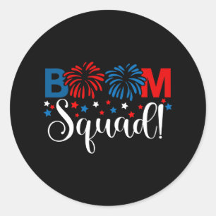 Boom Squad 4th Of July Shirt Fireworks Independenc Classic Round Sticker
