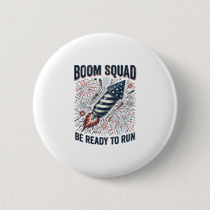 Boom Squad Patriotic Fireworks Vintage Shirt Desig 6 Cm Round Badge