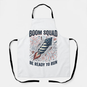 Boom Squad Patriotic Fireworks Vintage Shirt Desig Apron