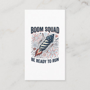 Boom Squad Patriotic Fireworks Vintage Shirt Desig Business Card