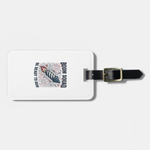 Boom Squad Patriotic Fireworks Vintage Shirt Desig Luggage Tag
