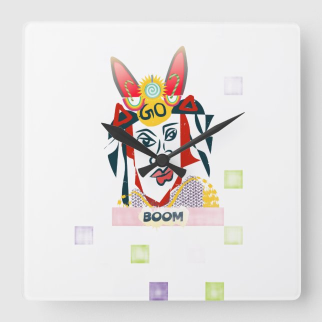 Boom Square Wall Clock (Front)