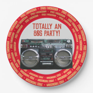 Boombox 1980s Eighties Party Paper Plate