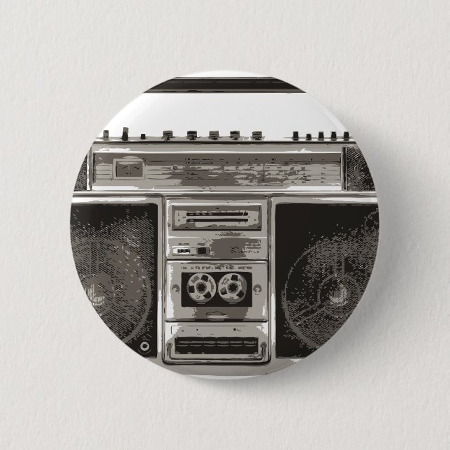 Boombox 6 Cm Round Badge (Front)