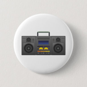 Boombox 6 Cm Round Badge