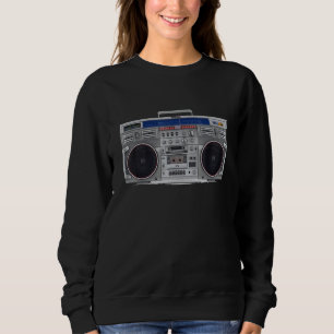 Boombox 80s 90s Retro Music Hip Hop Rap With Bass Sweatshirt