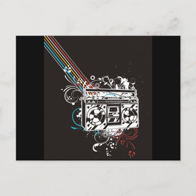 Boombox Boom Box Ghetto Blaster Jambox Postcard (Front)