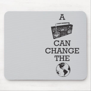 Boombox Can Change the World Mouse Pad