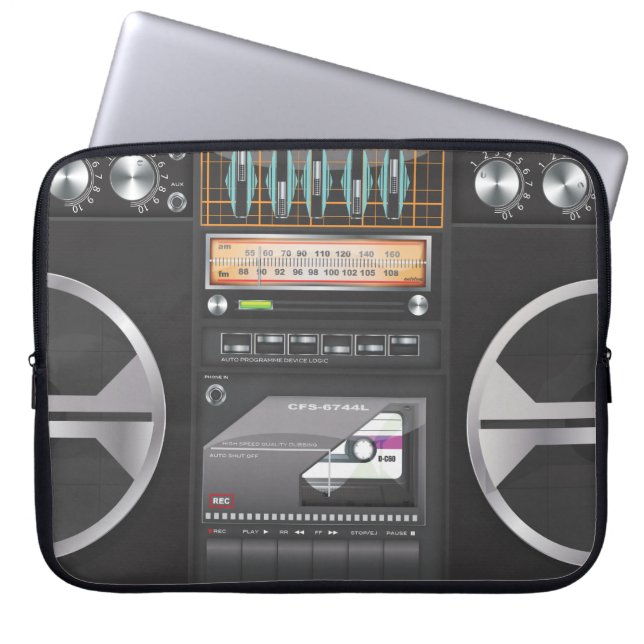Boombox Ghetto Blaster Laptop Sleeve (Front)