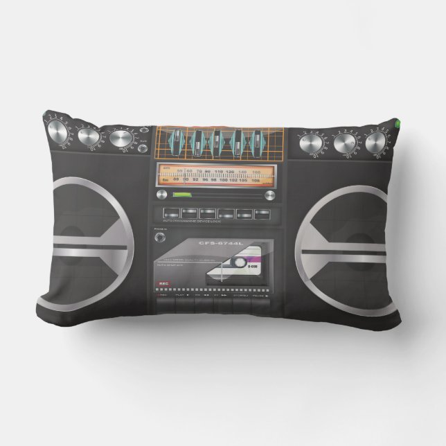 Boombox Ghetto Blaster Lumbar Cushion (Front)