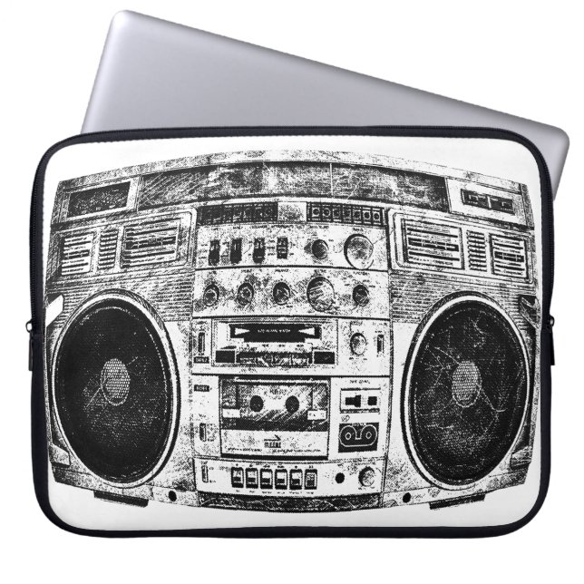 Boombox graffiti laptop sleeve (Front)