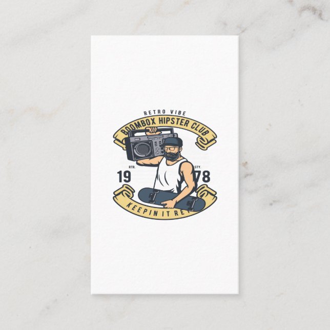 Boombox Hipster Club Business Card (Front)
