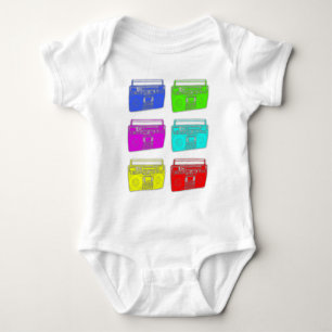 BOOMBOX multi colour raver Baby Bodysuit