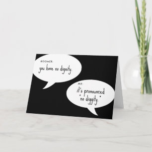 boomer no diggity joke card