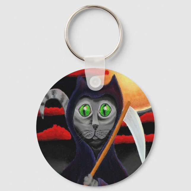 Boomer the Death Cat Key Ring (Front)
