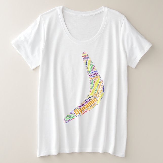 Boomerang Dynamic, Incredible, Awareness Plus Size T-Shirt (Design Front)