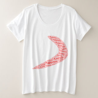Boomerang Happiness, kindness, love Plus Size T-Shirt