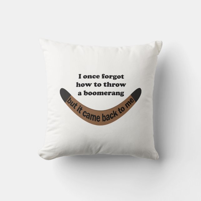Boomerang Joke Cushion (Front)