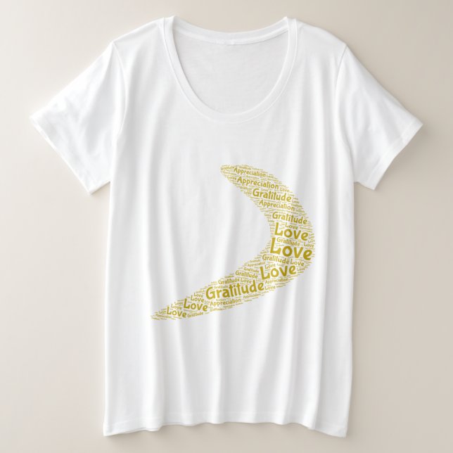 Boomerang Love, gratitude, appreciation Plus Size T-Shirt (Design Front)