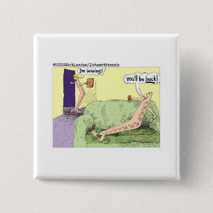 Boomerang Relagionships Funny Cartoon Gifts & Tees 15 Cm Square Badge