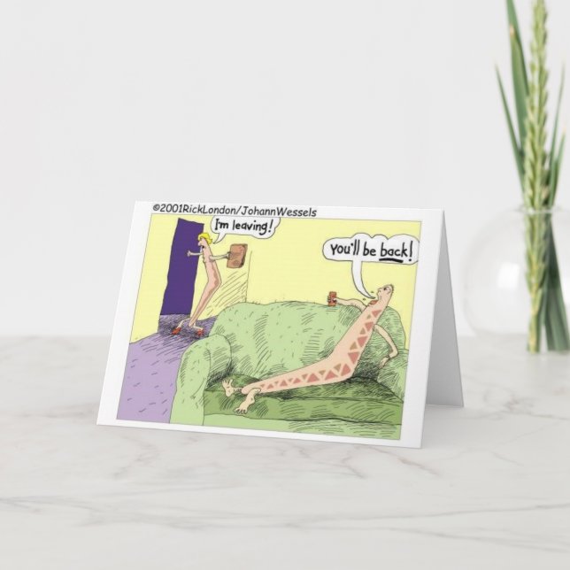 Boomerang Relagionships Funny Cartoon Gifts & Tees Card (Front)