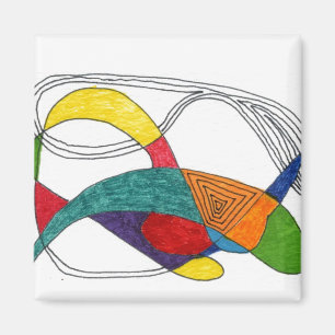 "Boomerangs" Abstract Art Magnet