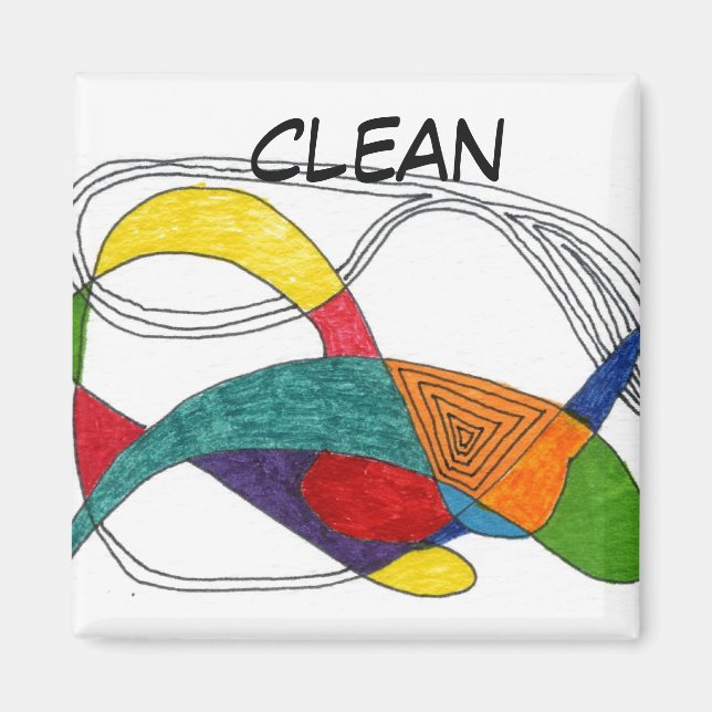 "Boomerangs" Abstract Dishwasher Status Magnet (Front)