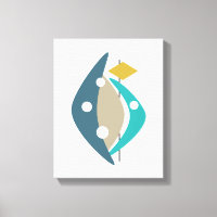 Boomerangs Arcs Mid Century Wrapped Canvas