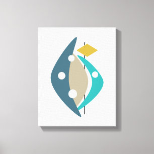 Boomerangs Arcs Mid Century Wrapped Canvas