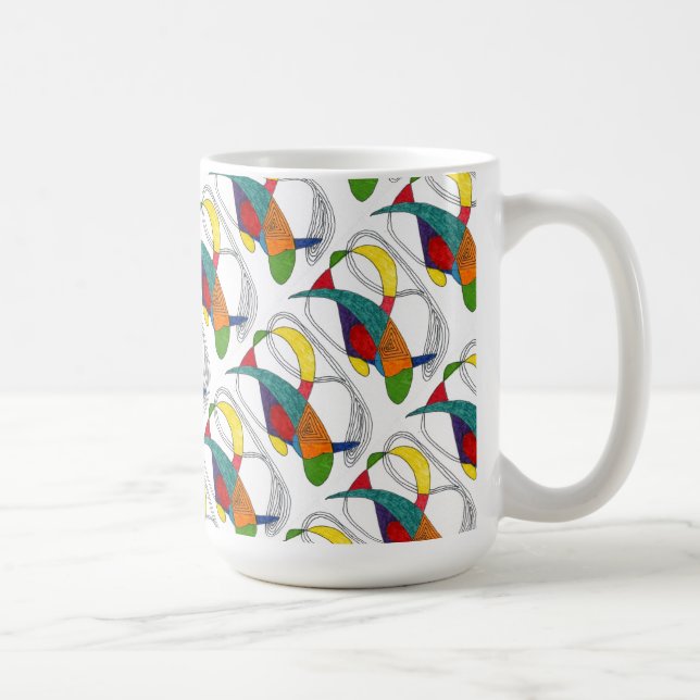 "Boomerangs Tiled" Abstract Design Mug (Right)
