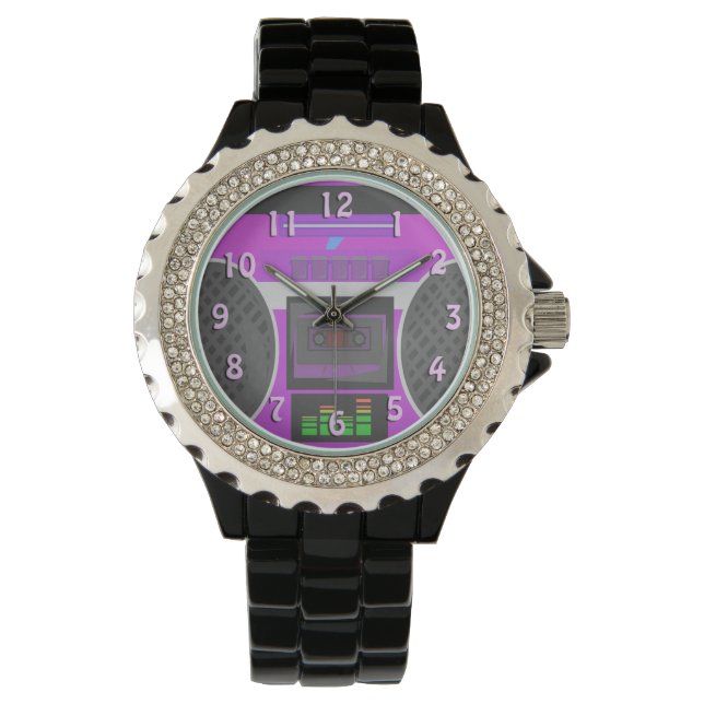Boomin Purple 80's Boombox Watch (Front)